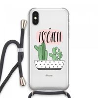 I love cacti: iPhone XS Max Transparant Hoesje met koord
