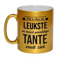 Gouden leukste en meest geweldige tante cadeau koffiemok / theebeker 330 ml