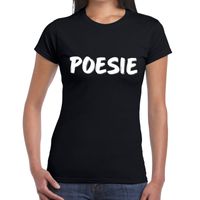 Poesie tekst t-shirt zwart dames