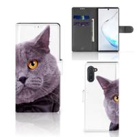 Samsung Galaxy Note 10 | Telefoonhoesje | Met pasjeshouder | Kat