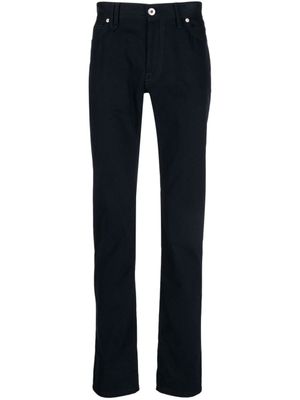 Brioni pantalon droit à logo appliqué - Bleu