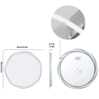 GlowRound Anti-condens LED Badkamerspiegel - Ronde HD Wandspiegel met Verlichting (3 Lichtkleuren) GlowRound Anti-condens LED Badkamerspiegel - Ronde HD Wandspiegel met Verlichting (3 Lichtkleuren)