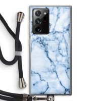 Blauw marmer: Samsung Galaxy Note 20 Ultra / Note 20 Ultra 5G Transparant Hoesje met koord