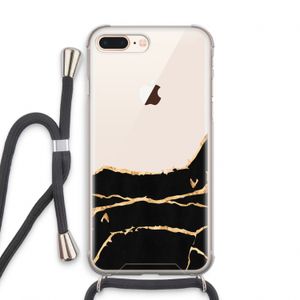 Gouden marmer: iPhone 7 PLUS Transparant Hoesje met koord
