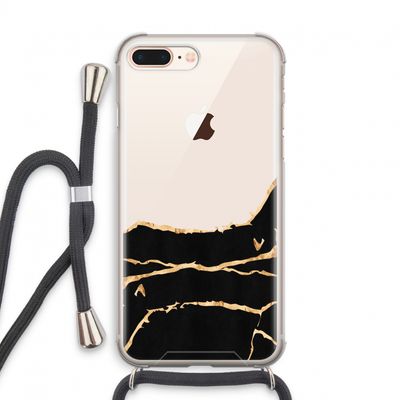 Gouden marmer: iPhone 7 PLUS Transparant Hoesje met koord