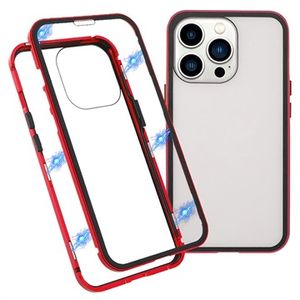 iPhone 13 Pro Magnetisch Hoesje met Gehard Glas - Rood