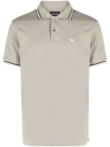 Emporio Armani polo à logo brodé - Gris