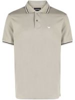 Emporio Armani polo à logo brodé - Gris