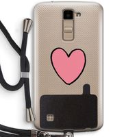 Hartje: LG K10 (2016) Transparant Hoesje met koord