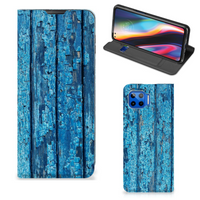 Motorola Moto G 5G Plus Book Wallet Case Wood Blue