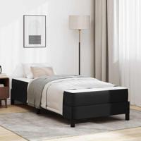 Bed met matras Zwart 90 x 200 cm Kunstleer