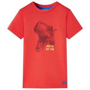 Kindershirt dinosaurusprint 92 rood