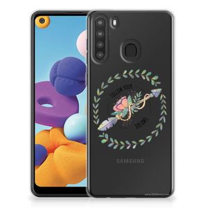 Samsung Galaxy A21 Telefoonhoesje met Naam Boho Dreams