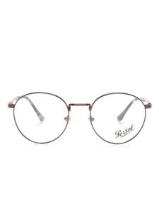 Persol lunettes de vue rondes à effet écailles de tortue - Marron