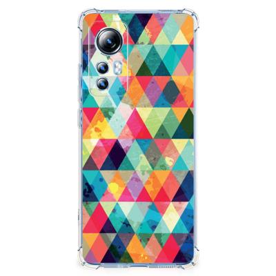 Xiaomi 12 Lite Doorzichtige Silicone Hoesje Geruit Xiaomi 12 Lite Doorzichtige Silicone Hoesje Geruit