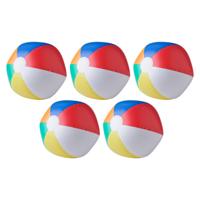 Impression Strandbal - 5x - opblaasbaar - zwembad speelgoed - gekleurd - D26 cm