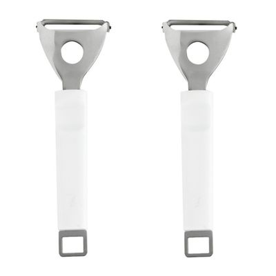 2x Stuks dunschiller/aardappelschilmesje wit van RVS 17 cm