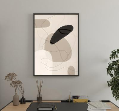 Beige tinten en vormen poster abstract