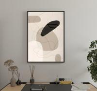Beige tinten en vormen poster abstract