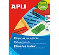 Apli Gekleurde etiketten ft 210 x 297 mm (b x h), groen, 100 stuks, 1 per blad