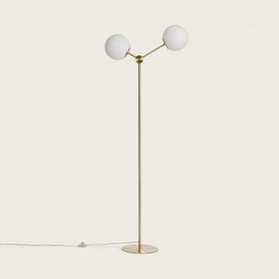 Vloerlamp goud met opaalglazen kappen &apos;Mono 2&apos; 150 cm