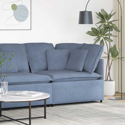 Modulaire hoekmodule bank met kussens 100 cm blauw