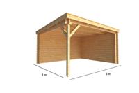 Overkapping Els 350 cm bij 350 cm diep Lessenaarsdak - Warentuin collection