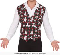 Kerstmis Gilet Rood/Groen Squares