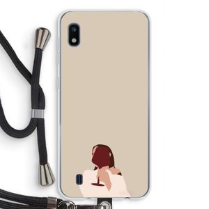 I drink wine: Samsung Galaxy A10 Transparant Hoesje met koord