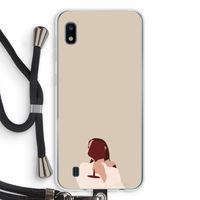 I drink wine: Samsung Galaxy A10 Transparant Hoesje met koord