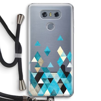 Gekleurde driehoekjes blauw: LG G6 Transparant Hoesje met koord