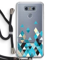 Gekleurde driehoekjes blauw: LG G6 Transparant Hoesje met koord