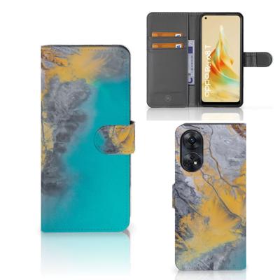 OPPO Reno8 T 4G | Bookcase | Marble Blue Gold