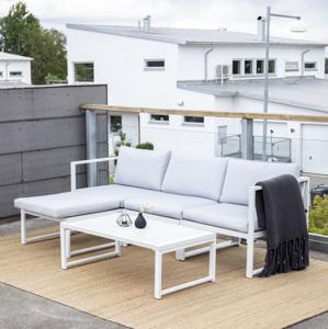 Nohr Loungeset Terah Met loungebank en tafel - Wit