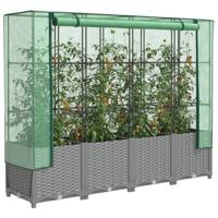 Plantenbak verhoogd met kashoes 160x40x138 cm rattanlook