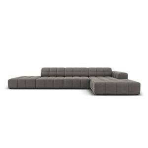 Cosmopolitan Design Chicago Hoekbank met Chaise Longue Rechts - Links Open - Velvet - Grijs