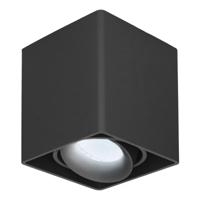 Esto LED Opbouwspot - Vierkant - Kantelbaar - Dimbaar - 6000K daglicht wit - 5 Watt 400 lumen - GU10 - Plafondspot - Voor binnen - Vervangbare afdekring - Zwart