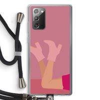 Pink boots: Samsung Galaxy Note 20 / Note 20 5G Transparant Hoesje met koord Pink boots: Samsung Galaxy Note 20 / Note 20 5G Transparant Hoesje met koord
