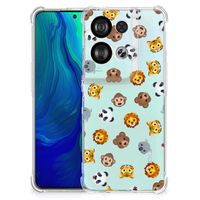 Doorzichtige Silicone Hoesje voor OPPO Reno8 Dieren Emojis