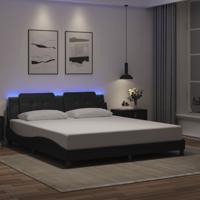 Bedframe met LED-verlichting kunstleer zwart 180x200 cm