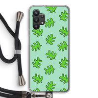 Groene blaadjes: Samsung Galaxy A32 5G Transparant Hoesje met koord