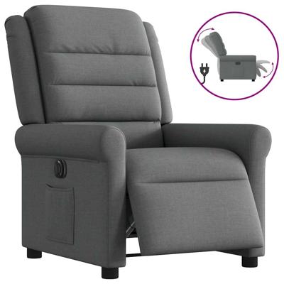 Fauteuil elektrisch verstelbaar stof donkergrijs