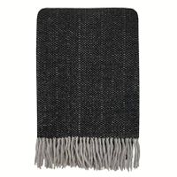 Malagoon Recycled Wool Plaid 131 x 170 cm - Crow Black - thumbnail