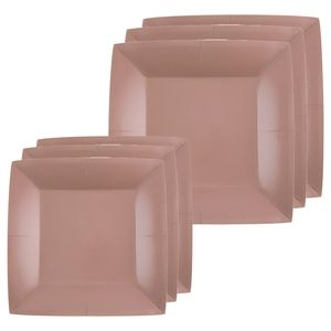 Feest/verjaardag bordjes set - 40x stuks - rose goud - 18 cm en 23 cm