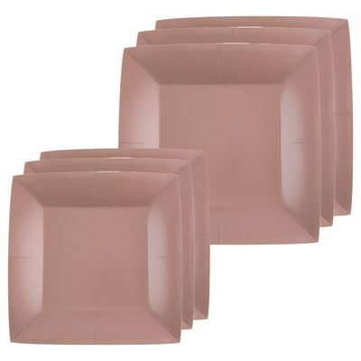 Feest/verjaardag bordjes set - 40x stuks - rose goud - 18 cm en 23 cm