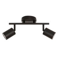 Wand / plafondlamp Vico - D10 x H17 cm - metaal - zwart - 2 lichtbronnen