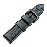 CAGARNY eenvoudige Fashion horloges Band groene gesp lederen horlogebandje breedte: 24mm(Black)