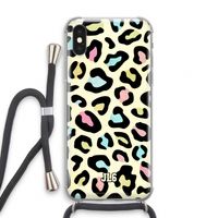 Leopard pattern: iPhone XS Transparant Hoesje met koord