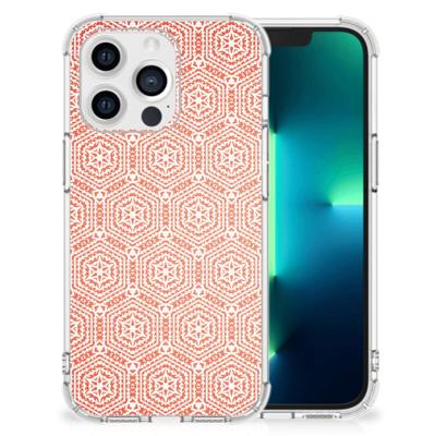 Apple iPhone 13 Pro Doorzichtige Silicone Hoesje Pattern Orange Apple iPhone 13 Pro Doorzichtige Silicone Hoesje Pattern Orange