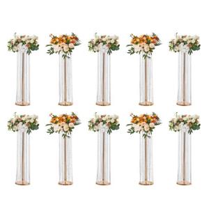 VEVOR set van 10 bloemenkrukjes 20 x 20 x 90 cm bloemenstandaard ijzeren bijzettafel moderne kristallen vaas goud galvaniseren plantenkruk plantenstandaard metalen standaard voor de decoratie van bars hotels café's